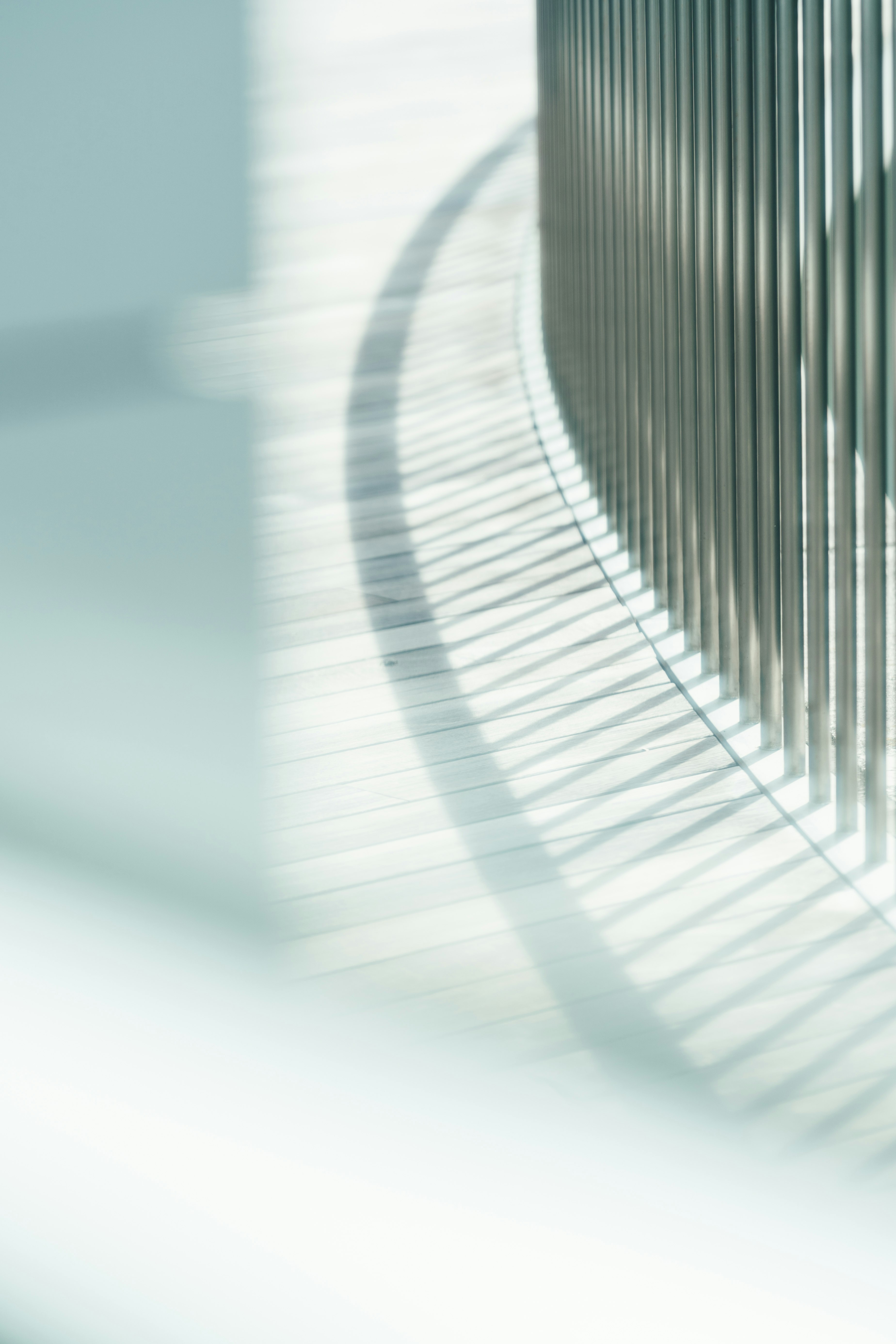 white spiral stairs with white background